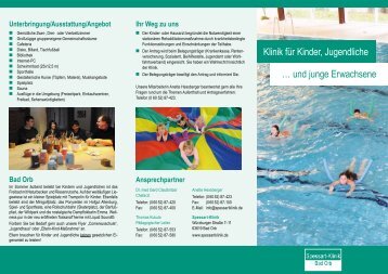 Spessart-Klinik_Flyer Klinik für Kinder