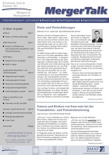 MergerTalk 2006 - Kurmann Partners AG