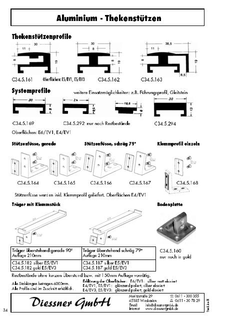 Aluminium - Flachprofile, eloxiert oder kunststoffbeschichtet