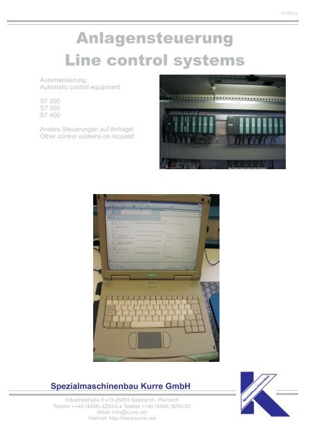 Anlagensteuerung Line control systems - Kurre.net