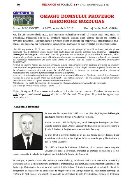 MECANICII '61 - REVISTA CURENTĂ (1)