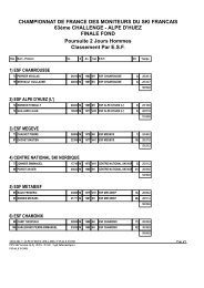 CHAMPIONNAT DE FRANCE DES MONITEURS DU SKI ... - Club ESF