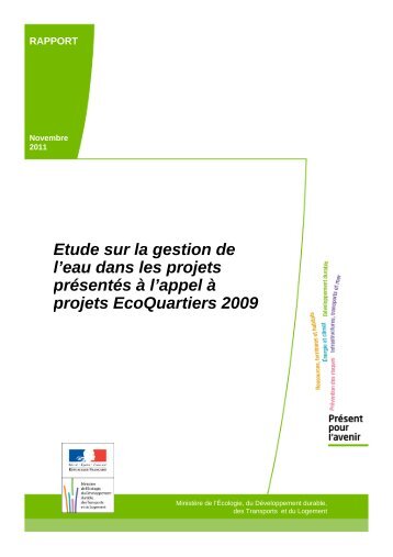 Etude sur la gestion de l'eau dans les projets présentés à l'appel à ...