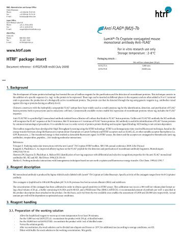 HTRF® package insert Anti FLAG® (M2)-Tb - Cisbio Bioassays