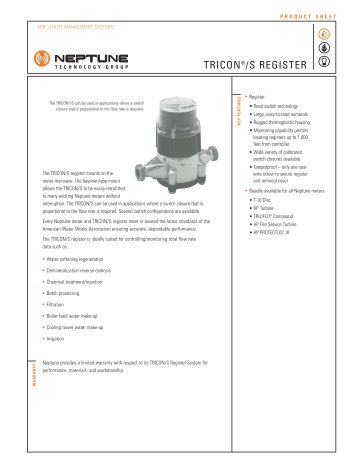 TRICON®/S REGISTER - Neptune Technology Group