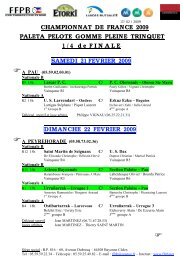 le programme complet ffpb - Ligue du Béarn de pelote