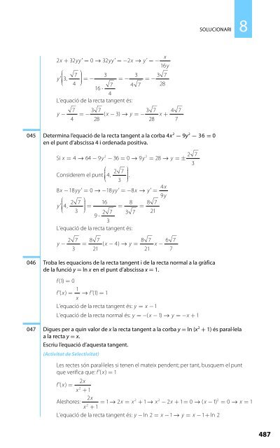 Derivada d'una funció. Càlcul de derivades - matessantboianes