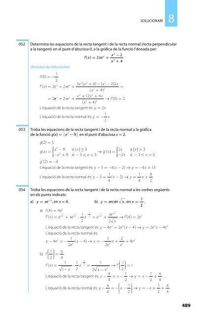 Derivada d'una funció. Càlcul de derivades - matessantboianes