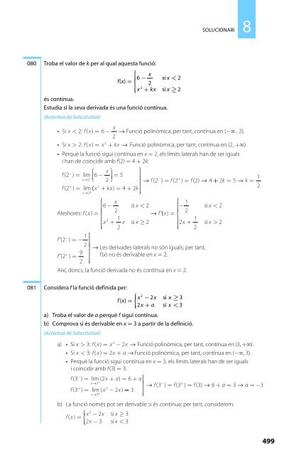 Derivada d'una funció. Càlcul de derivades - matessantboianes