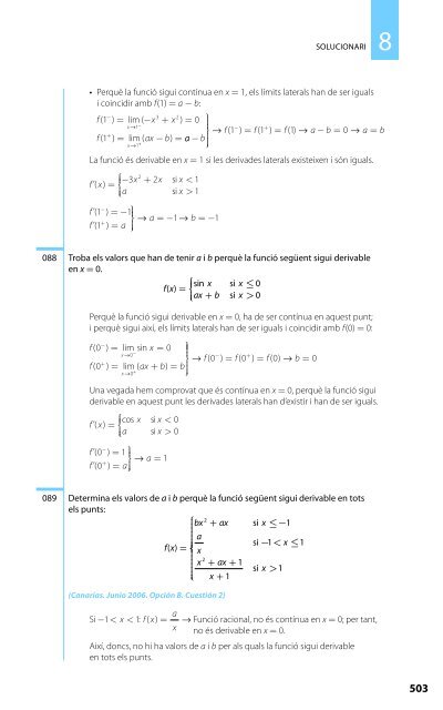 Derivada d'una funció. Càlcul de derivades - matessantboianes