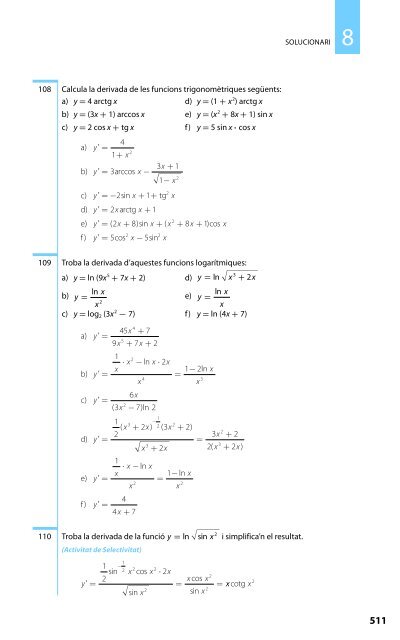 Derivada d'una funció. Càlcul de derivades - matessantboianes