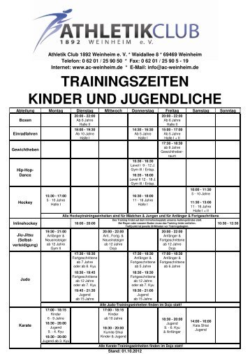 KINDER UND JUGENDLICHE - Athletik Club 1892 Weinheim eV