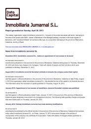 View a PDF summary for Inmobiliaria Jumarnal SL - Dato Capital