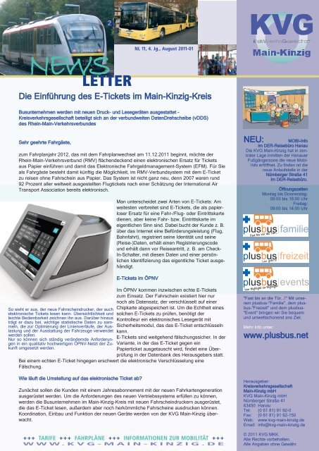 Newsletter # 11 - Kreisverkehrsgesellschaft Main-Kinzig mbH