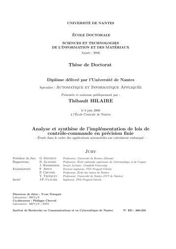 Thèse de Thibault HILAIRE - Pequan