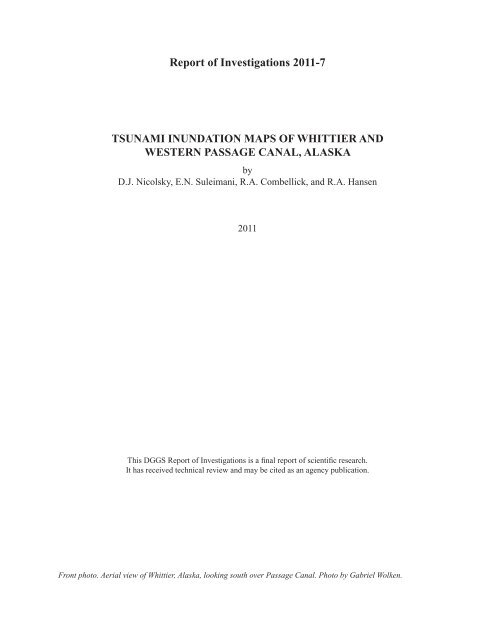 tsunami inundation maps of whittier and western passage canal ...