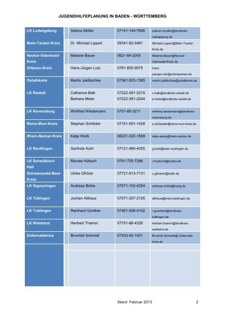 JUGENDHILFEPLANUNG IN BADEN - WÜRTTEMBERG Stadt ...