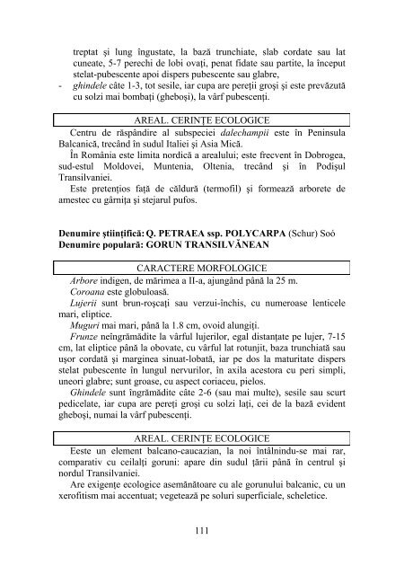 DENDROLOGIE - Facultatea de Silvicultura Suceava - Universitatea ...