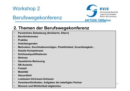 Workshop 2 Berufswegekonferenz