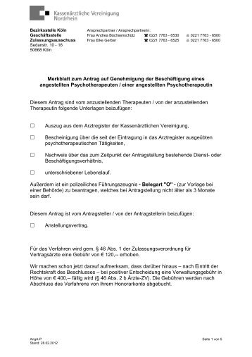 PDF, 29 KB - Kassenärztliche Vereinigung Nordrhein