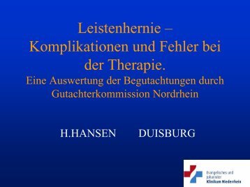 Leistenhernie â Komplikationen und Fehler bei der Therapie (PDF ...