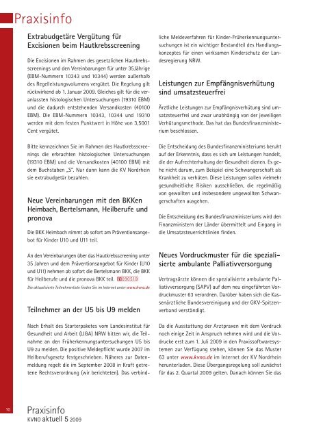 KVNO aktuell 5 2009 - Kassenärztliche Vereinigung Nordrhein