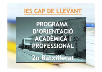 2n Batxillerat - ies cap de llevant