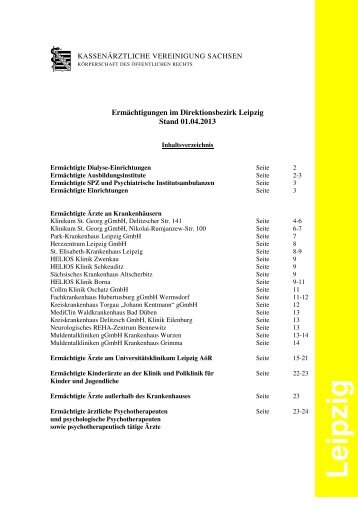 Ermächtigungen - Kassenärztliche Vereinigung Sachsen