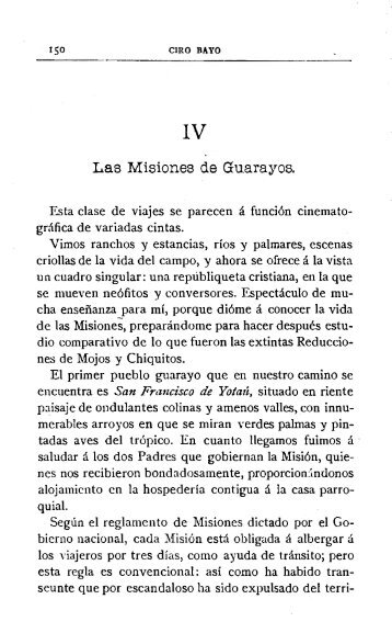 l 50 cmo ano Las Misiones de Guarayos. Esta clase de viajes se ...