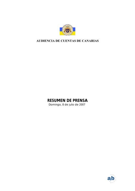 RESUMEN DE PRENSA - Audiencia de Cuentas de Canarias