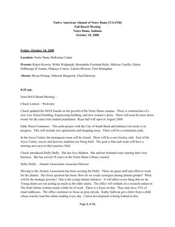 Page 1 of 11 Native American Alumni of Notre Dame [NAAND] Fall ...