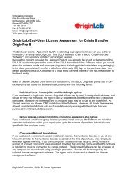 Originlab End-User License Agreement for Origin 8 and/or ...