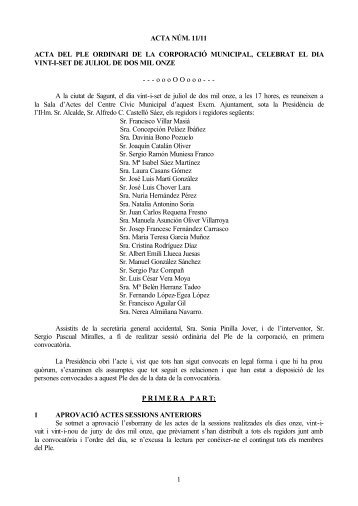 Ple ordinari de 27 de juliol - Ayuntamiento de Sagunto