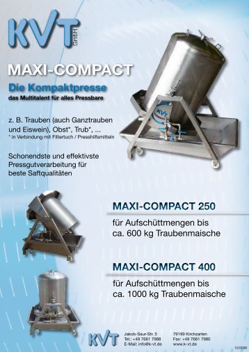 MAXI-COMPACT Prospekt (PDF) - KVT GmbH Kirchzarten