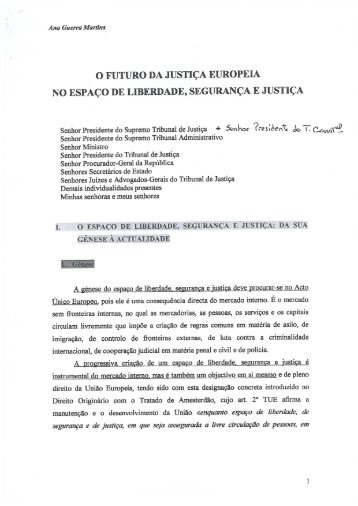 Intervenção da Dra. Ana Maria Guerra Martins - Supremo Tribunal ...