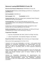 Hannover Leasing MONTRANUS II Fonds 158 - KWAG Kanzlei für ...