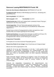 Hannover Leasing MONTRANUS III Fonds 166 - KWAG Kanzlei für ...