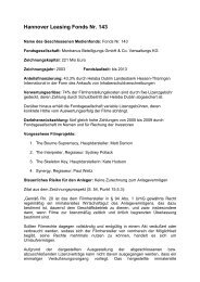 Hannover Leasing Fonds Nr. 143 - KWAG Kanzlei für Wirtschafts