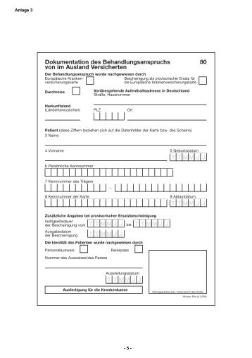 80 Dokumentation des Behandlungsanspruchs von im Ausland ...