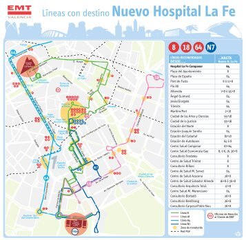 Líneas con destino Nuevo Hospital La Fe - EMT