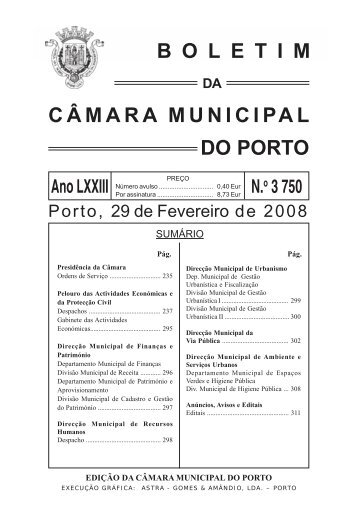 boletim 3750 - Câmara Municipal do Porto