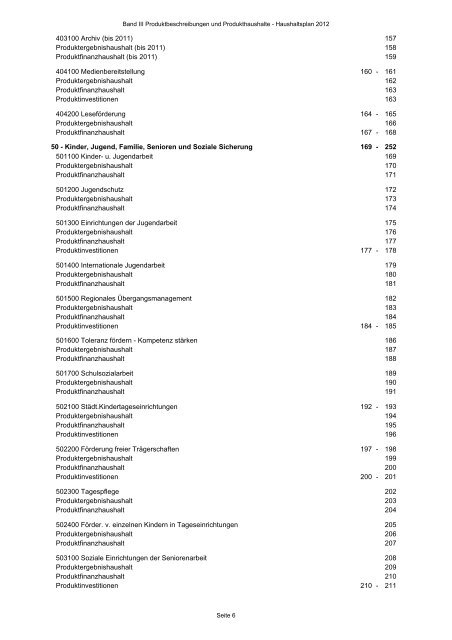 Produktbeschreibungen und Produkthaushalte - Stadt Laatzen