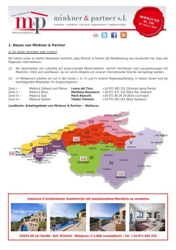 1. Neues von Minkner & Partner - Immobilien Mallorca