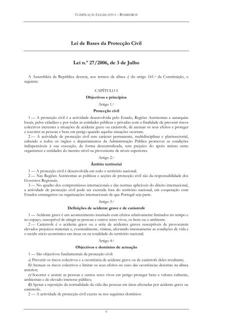 Compilação Legislativa - Bombeiros Portugueses