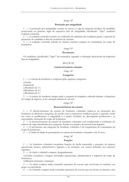 Compilação Legislativa - Bombeiros Portugueses