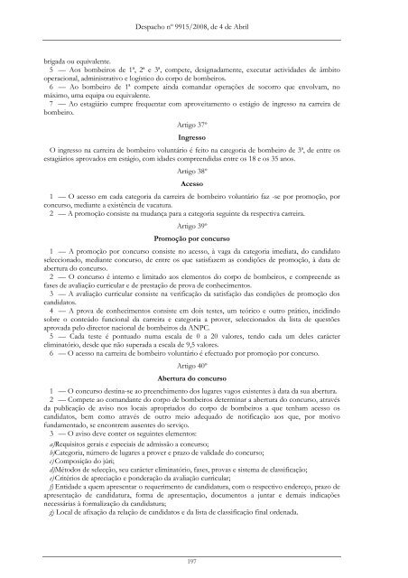 Compilação Legislativa - Bombeiros Portugueses