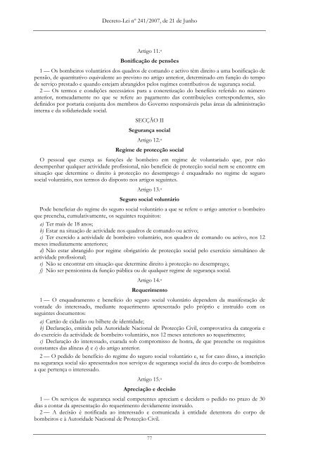 Compilação Legislativa - Bombeiros Portugueses