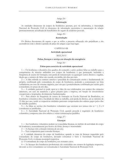 Compilação Legislativa - Bombeiros Portugueses