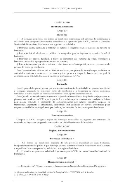 Compilação Legislativa - Bombeiros Portugueses