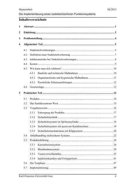 Die Implementierung eines nadel- stichsicheren ... - Connexia